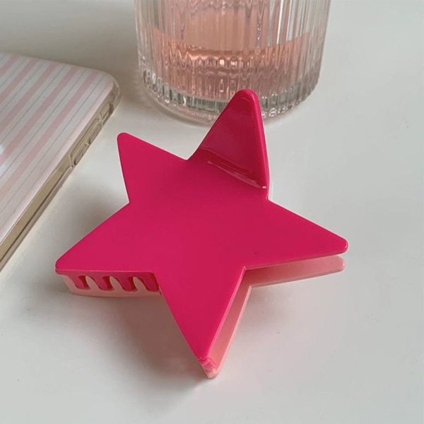 2st Femuddig stjärna Hårklämma Glänsande stjärna Hårkloklämmor ROSA Pink