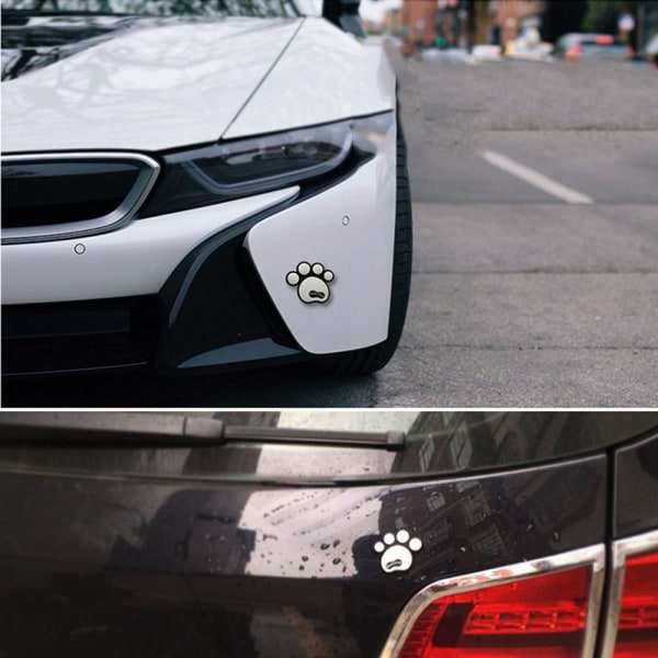 4st Cat Paw Door Bumper Strip Protection Bildekaler SVART Black