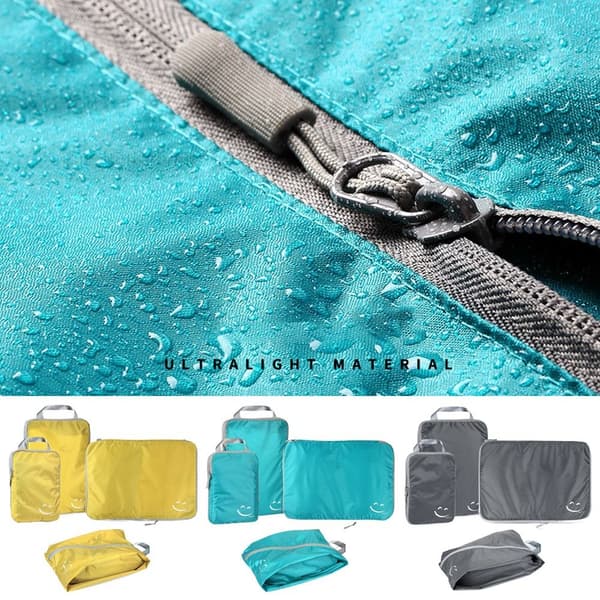 4 kpl Matkalaukun set Säilytyspussit HARMAA grey