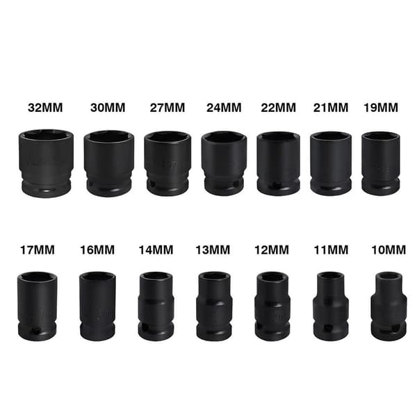 14 STK Shallow Socket Sockets IMPACT Socket Set Nøkkelsokkelsett 14PCS