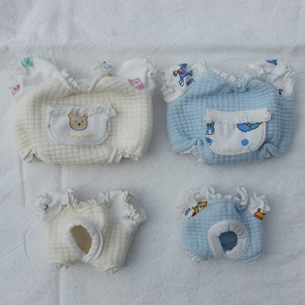 Håndlagde Jumpsuits Bomull Cartoon Rompers BLÅ 10CM Blue 10cm