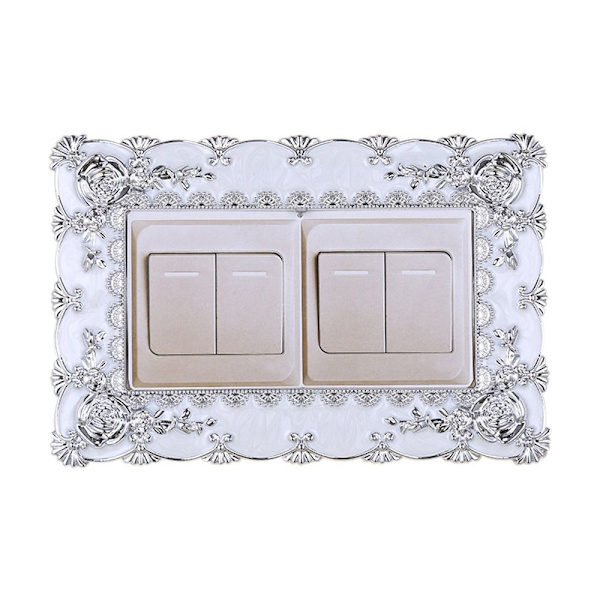 Dubbelljusbrytare Cover Sockel Surroundram SILVER silver