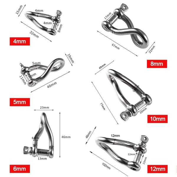 Rejäla karbinhake D Bow Staples 10MM 10mm