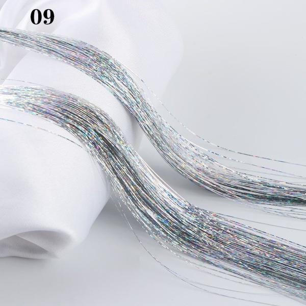 100 Strands Hårforlengelse Hår Tinsel Bling Silke 09