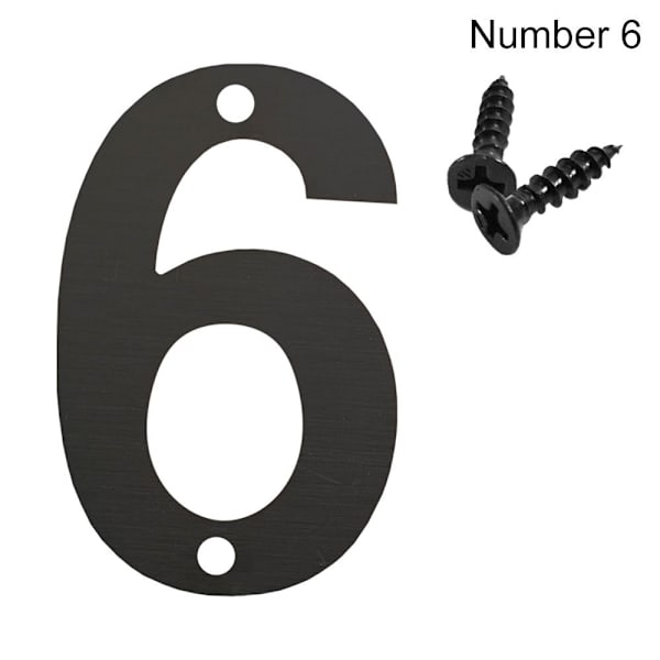 4 tommer/10 cm døretiket Nummermærke NUMMER 6 NUMMER 6 Number 6