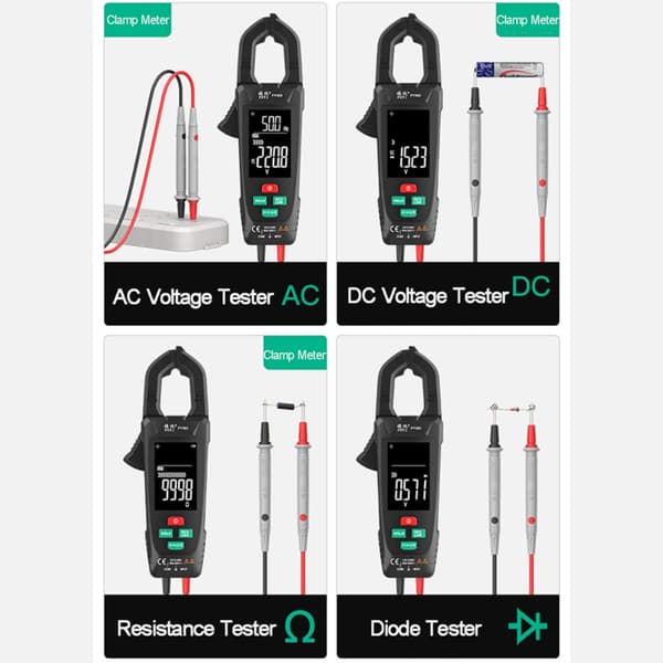 Digital Clamp Meter Smart Multimeter Transistori Testers