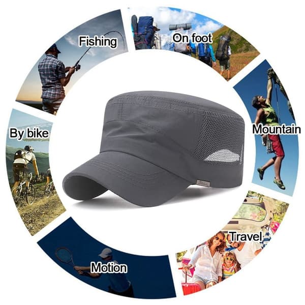 Militær Cap Flat Top Caps GRÅ grey