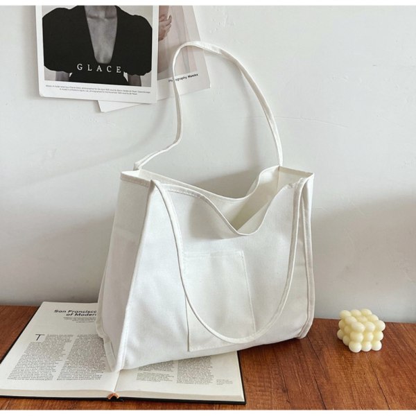 Shopper Bag Canvas Bag HVIT white