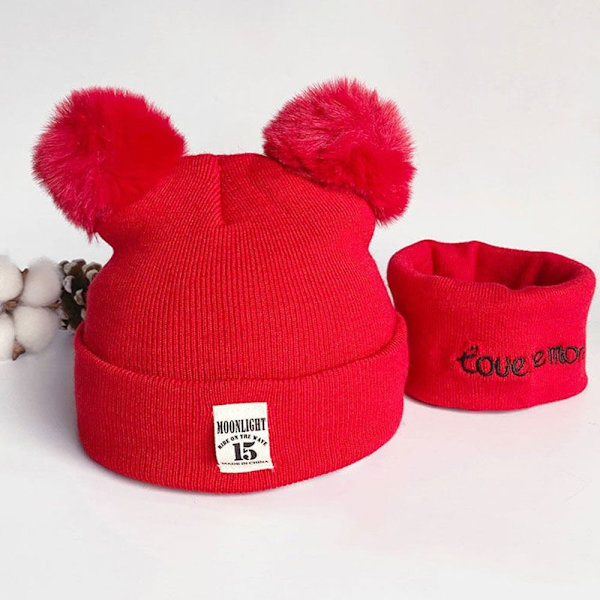 Stickad mössa för barn Baby cap RED STYLE 2 STYLE 2 Red Style 2-Style 2