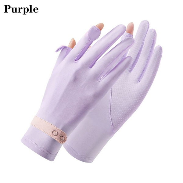 Ice Silk Gloves Sun Protection Gloves PURPLE purple