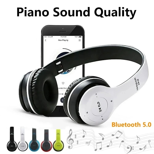 Sammenleggbare Bluetooth-hodetelefoner SVART black