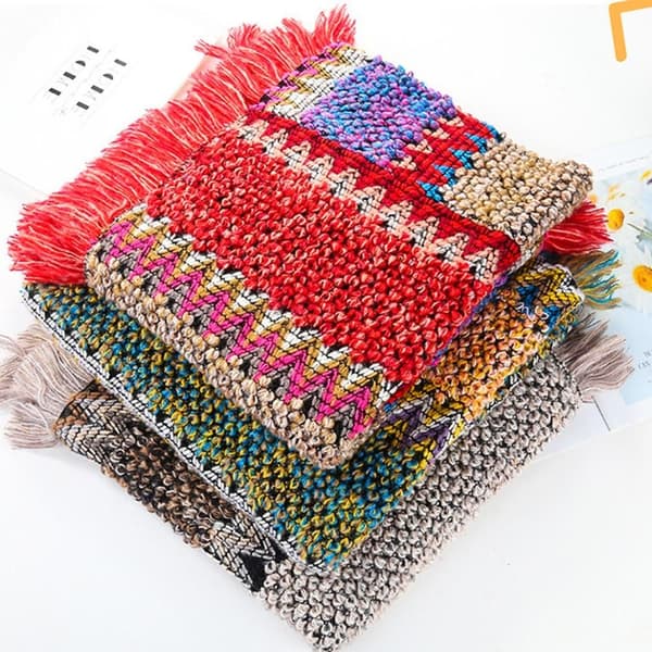 Mongolsk Poncho Pullover kvast Sjal GRØN green