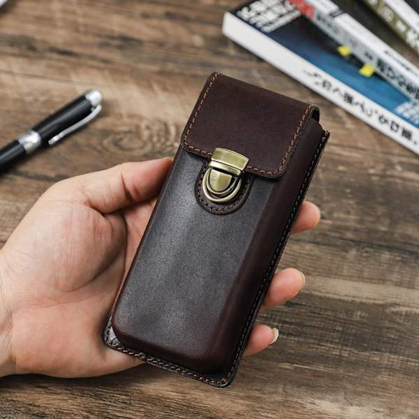 Penetui i ægte læder Blyantpose BEIGE 3 PLATSER 3 PLATSER Beige 3 Slots-3 Slots