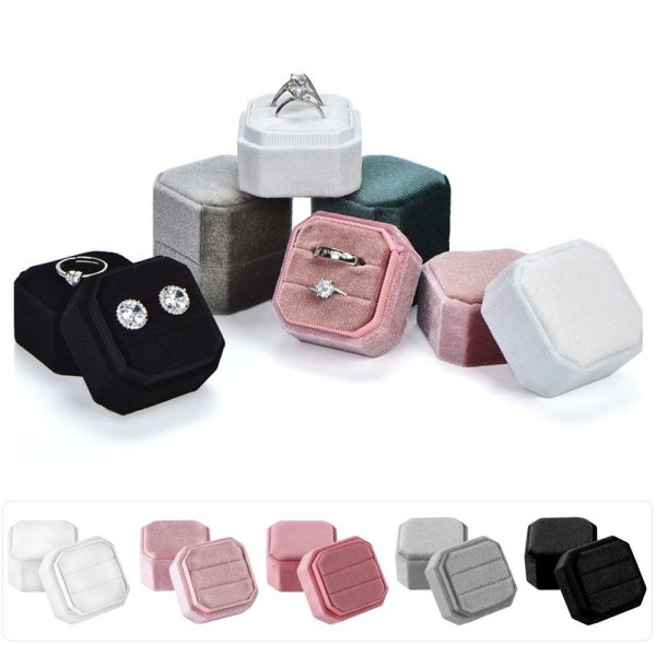 Smykkeskrin Dobbel Ring Oppbevaringsveske SVART black