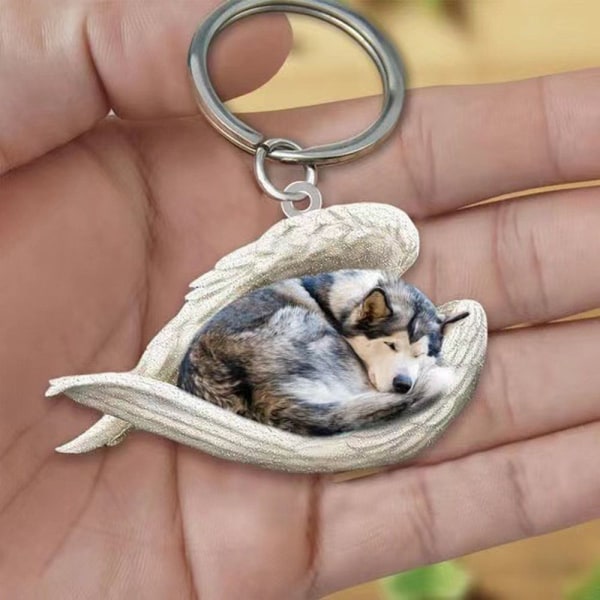 Wing Dog Keychain Dog Key Ring 05 05 05