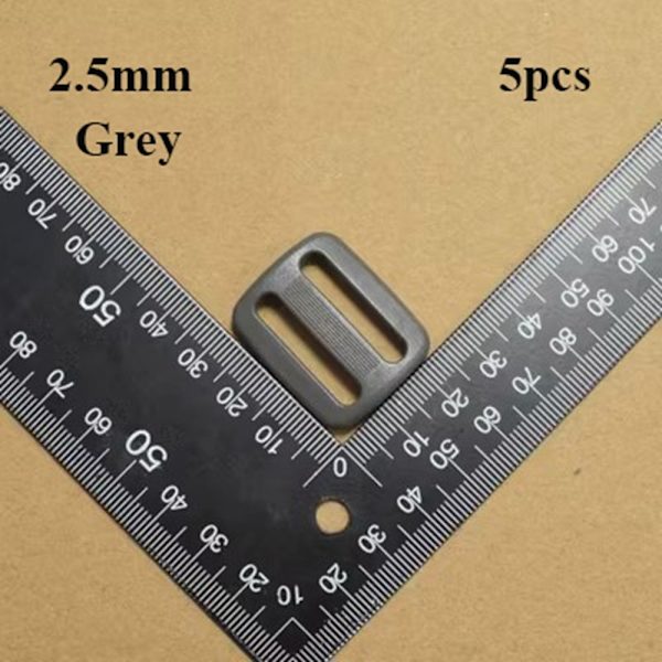 5 stk Tri Glide Slider Stige Låsespænder GRÅ 2,5MM Grey 2.5mm
