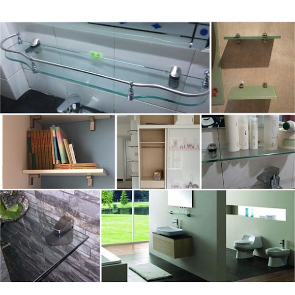 2STK Bracket Veggfeste Glasshylle Bracket MATTE OVERFLATE MATTE Matte surface