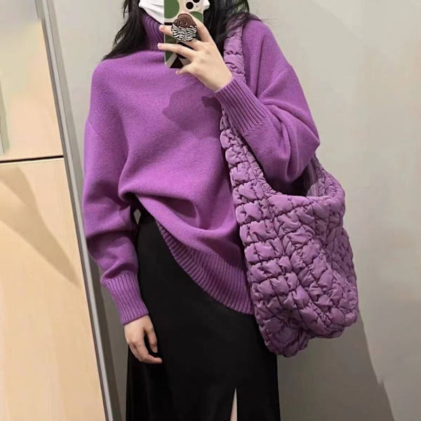 Plisseret Cloud Bag Skuldertaske LILLA purple