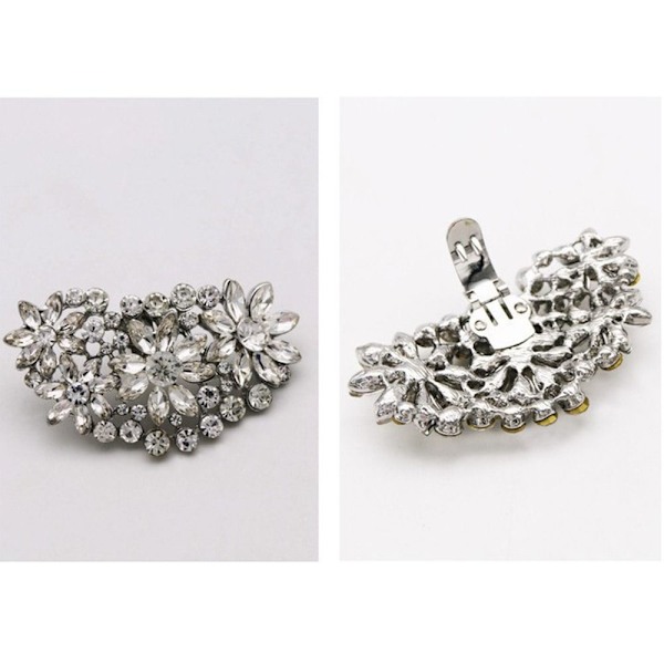 Rhinestone Shoe Clip Shiny Dekorativ Clip SILVER Silver