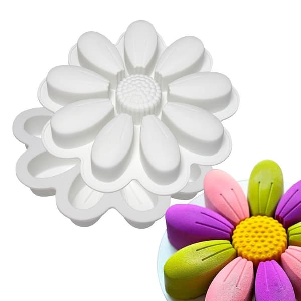 Stor 3D Blomster Silikon Kakeform Mousse Form
