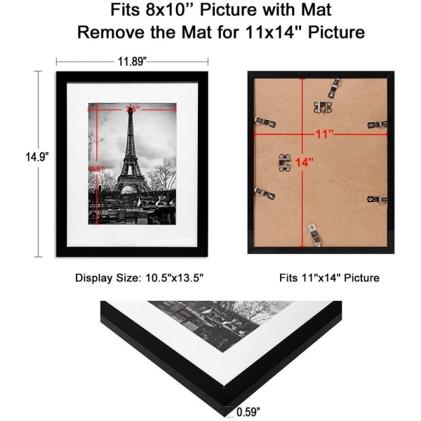 2 Pakke Samlerkort Displayramme Fotoramme Samlerkort Black 2pcs-2pcs