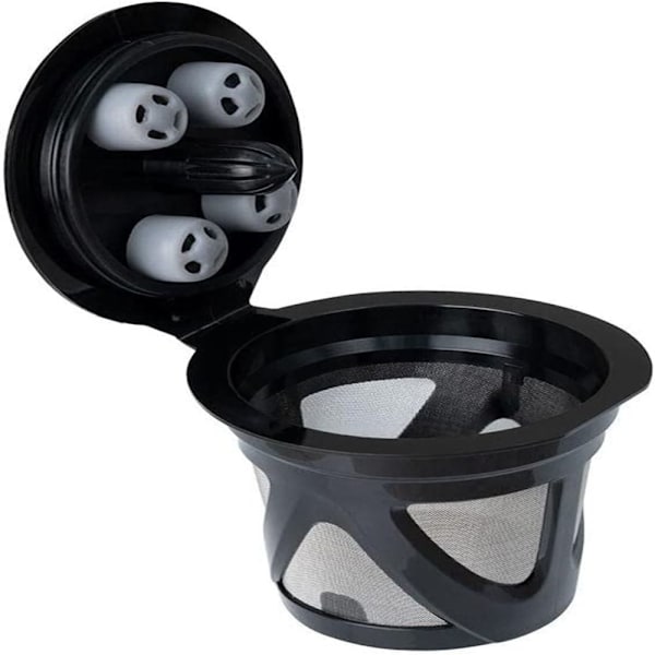 Kaffekapslar kopp påfyllningsbara filter SVART 1 1 Black 1-1
