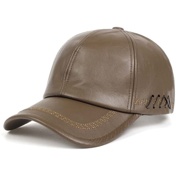 Læder Baseball Caps Termo Hatte BRUN brown