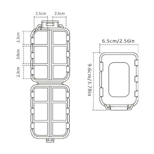 2 STK 12 Grid Pill Box Daily Pill Case HVIT White