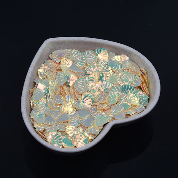 100g/Pack Iridescent Shining Shell Shell Paljetter GUL GUL Yellow