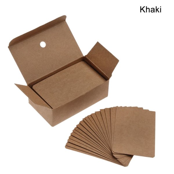 100 Stk / Sæt Visitkort Meddelelse Bemærk Blank Word Cards KHAKI Khaki