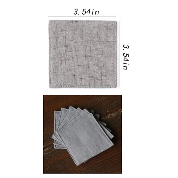 6 kpl Imukykyiset lasinaluset Cotton Coaster juomaalustanko