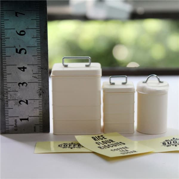 Dockhus Brödkärl Miniatyr Bakning Tank VIT BRÖD white bread bin-bread bin