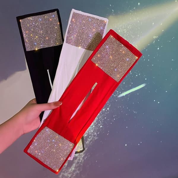 Deft Bun Rhinestone Hårband RÖDA red
