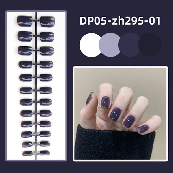 24 kpl Short Square Head tekokynnet Kiiltävät käytettävät tekokynnet DP05-zh294-18