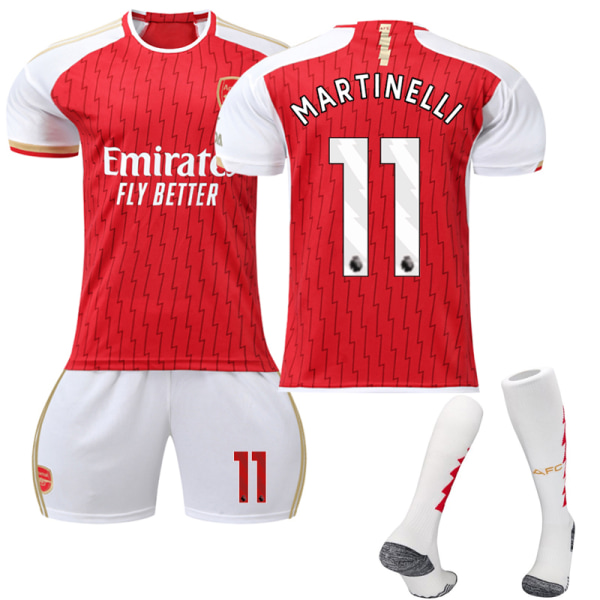 2023-2024 Arsenal hjemmefodboldsæt til børn med sokker nr. 11 Martinelli Adult XL