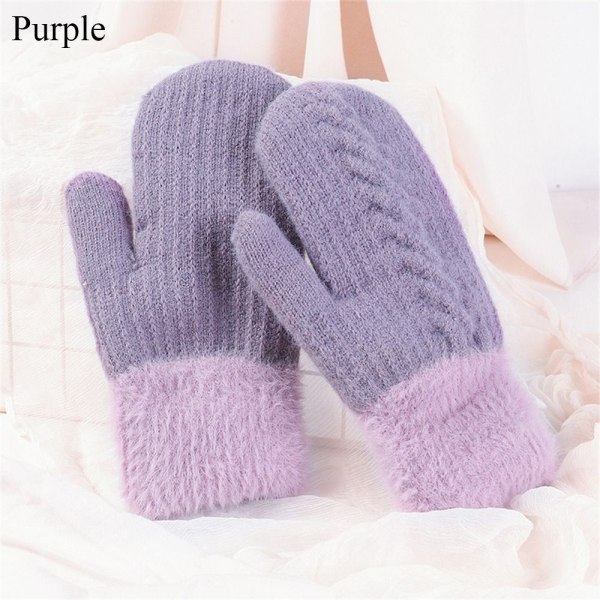 Neulotut käsineet Full Fingers Gloves PURPLE purple