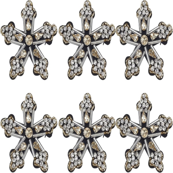 6 stykker Star Rhinestone Patches Bright Crystal Clothing