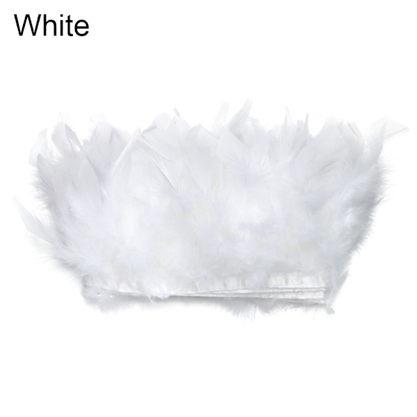 Kalkunfjær Trim Plumes Bånd Selvage HVIT white