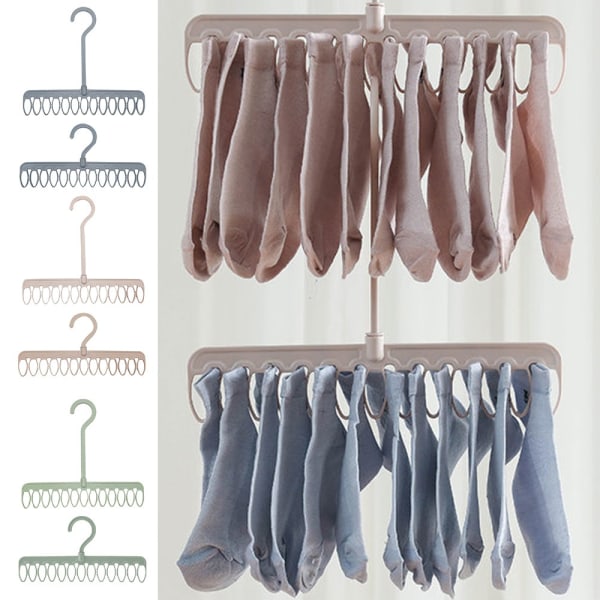 3 STK Multi Hængende Opbevaring Bøjle Garderobe Opbevaring Organizer pink 2-2