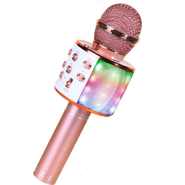 Trådløs karaokemikrofon Bluetooth-høyttaler ROSE GOLD rose gold