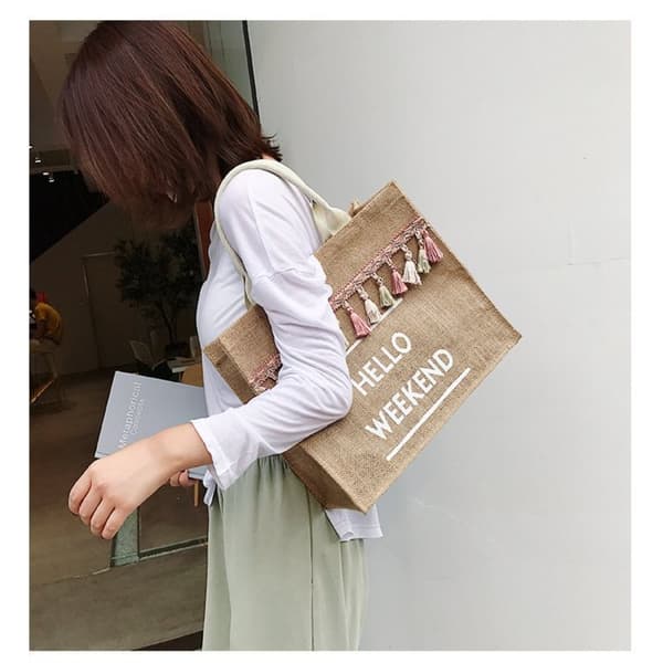 Dam Strandväskor Lady Tassel Axelväska VIT White