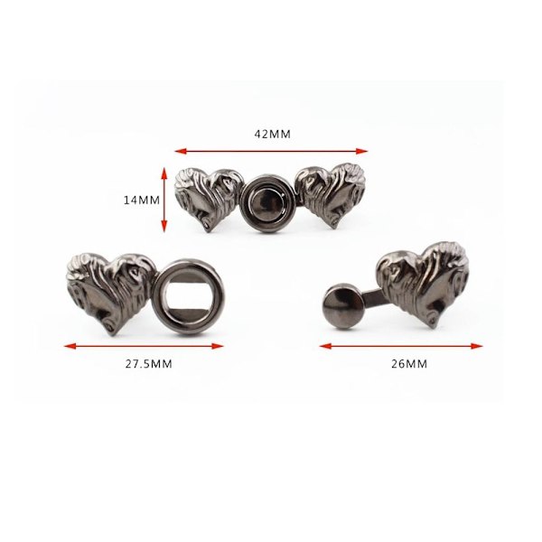 2 STK Byxa midjestramknappar SILVER silver
