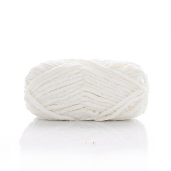 Chenille Sammet Garn Chunky Stickad Kardad Tråd BEIGE beige