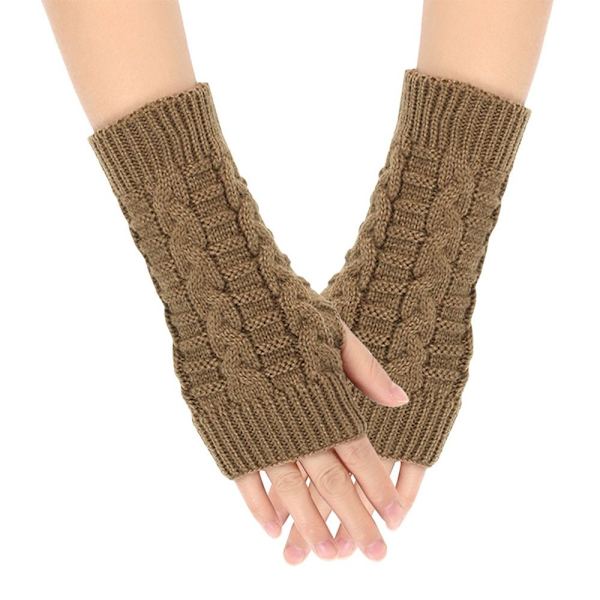 Rannevarsi Rukkaset Fingerless Naisten Käsineet KHAKI BROWN KHAKI Khaki Brown