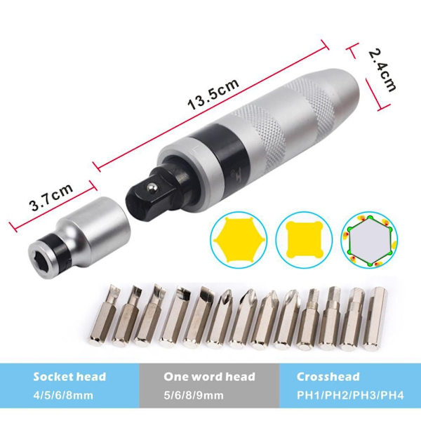 Skrutrekker Socket Kit Bits Verktøy
