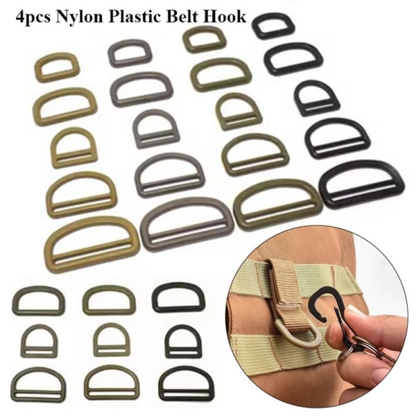 4 stk Bæltekroge Webbing Spænder ARMY GREEN 2.5CMSTYLE 2 STYLE 2 Army Green 2.5cmStyle 2-Style 2