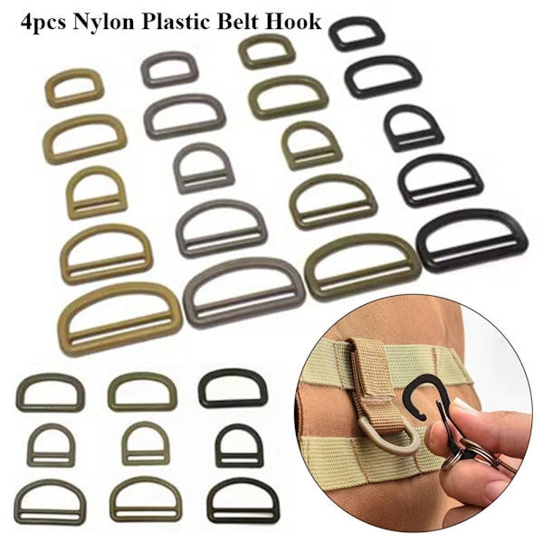 4st Bälteskrokar Webbing Spännen ARMY GREEN 2.5CMSTYLE 2 STIL 2 Army Green 2.5cmStyle 2-Style 2