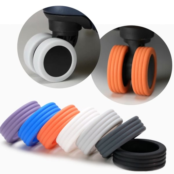 8kpl/ set Matkalaukku Pyöräkengät Matkalaukun Pyörät Suojaus Black-8pcs