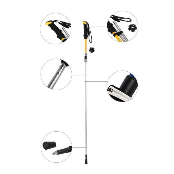 Walking Justerbar Trekking Pole Stick röd