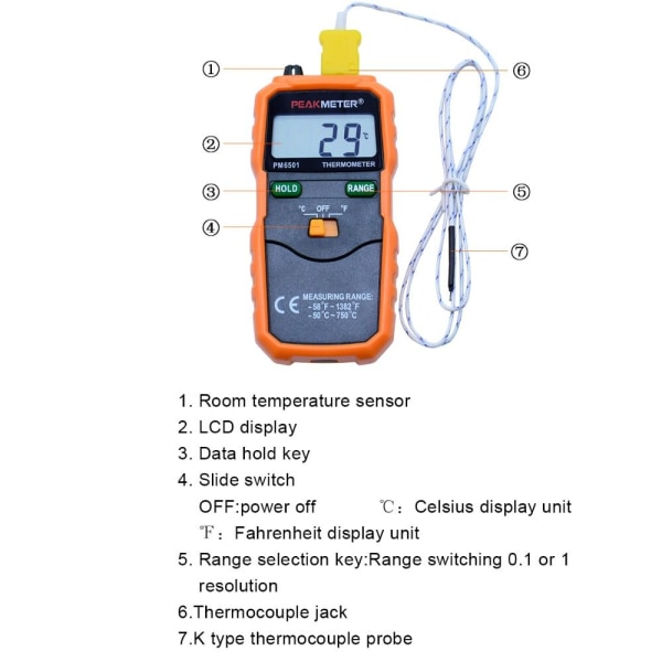 K Type digitalt termometer Temperatur termometer testværktøj